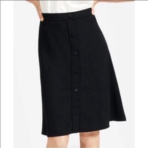 Elegant Black Button-Down Skirt
